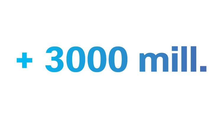 Más de 3000 millones